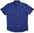 Navy Fish Hooks Button Down Shirt