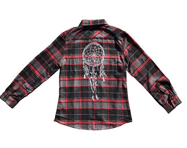 Women's Black and Red Dreamcatcher Flannel