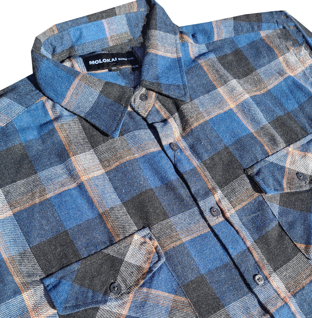 Orange Stripped Plaid Flannel