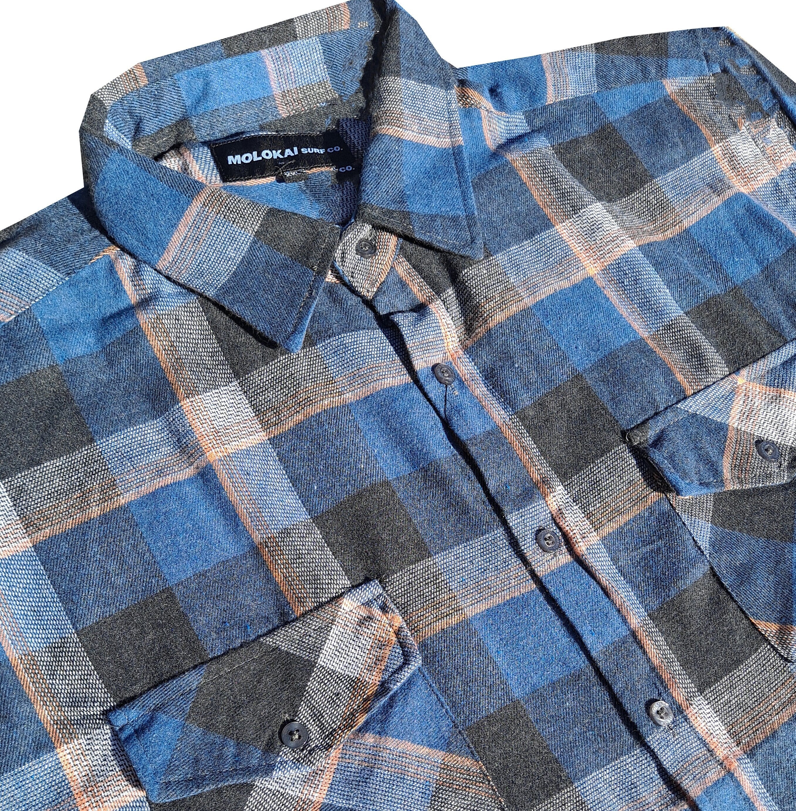 Orange Stripped Plaid Flannel