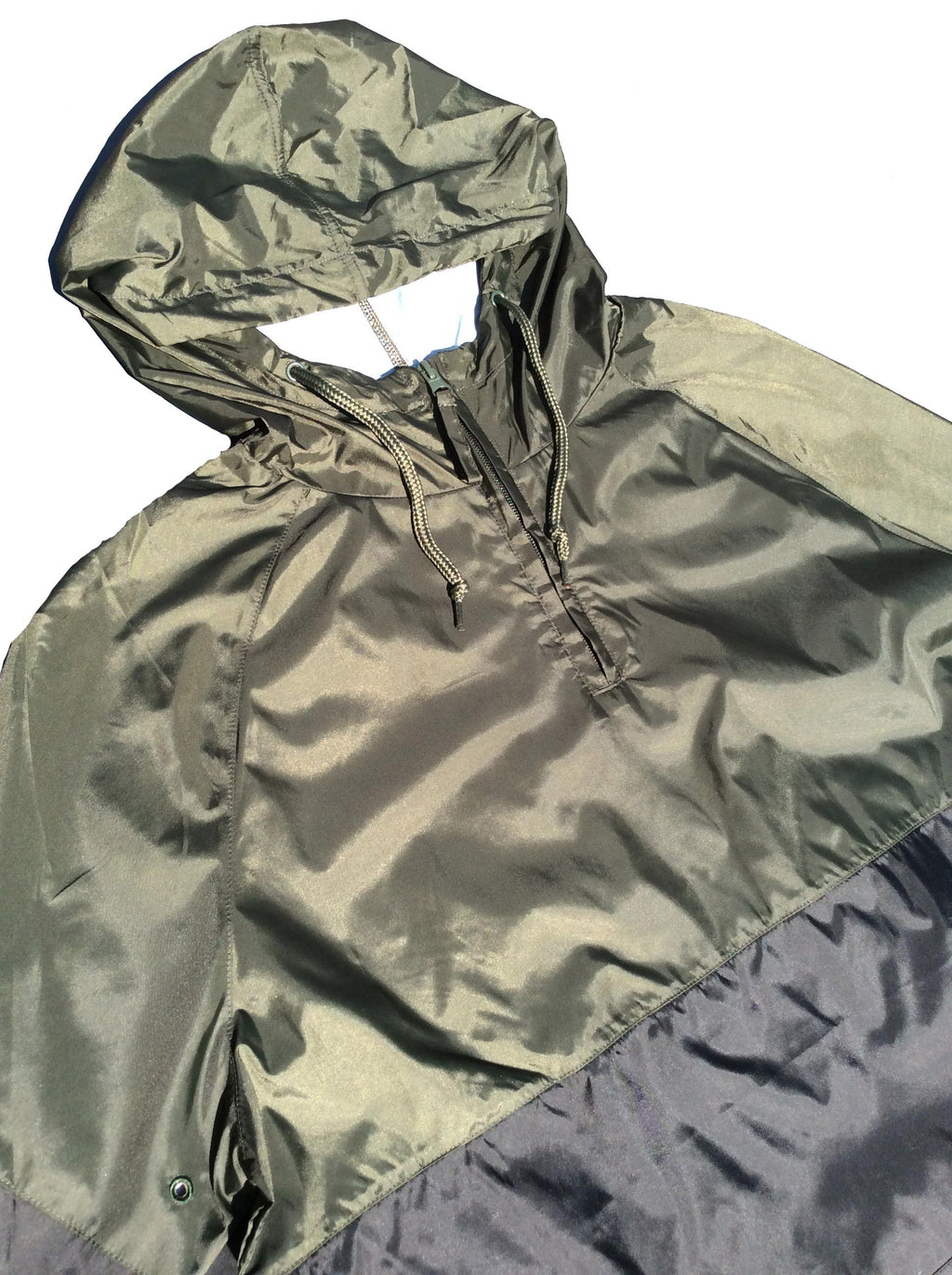 Olive Green and Black Windbreaker