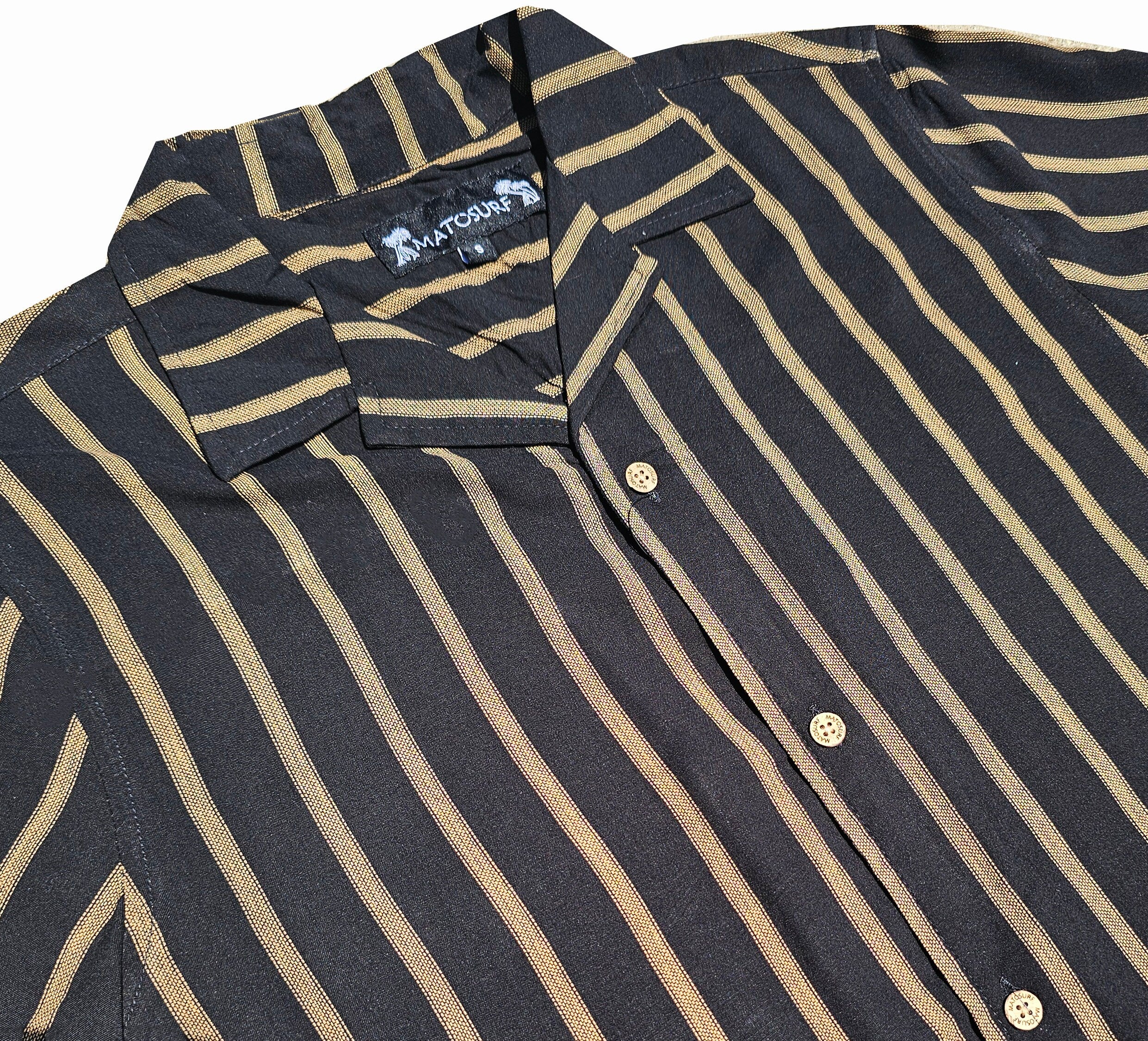 Black and Gold Striped Button Down Shirt