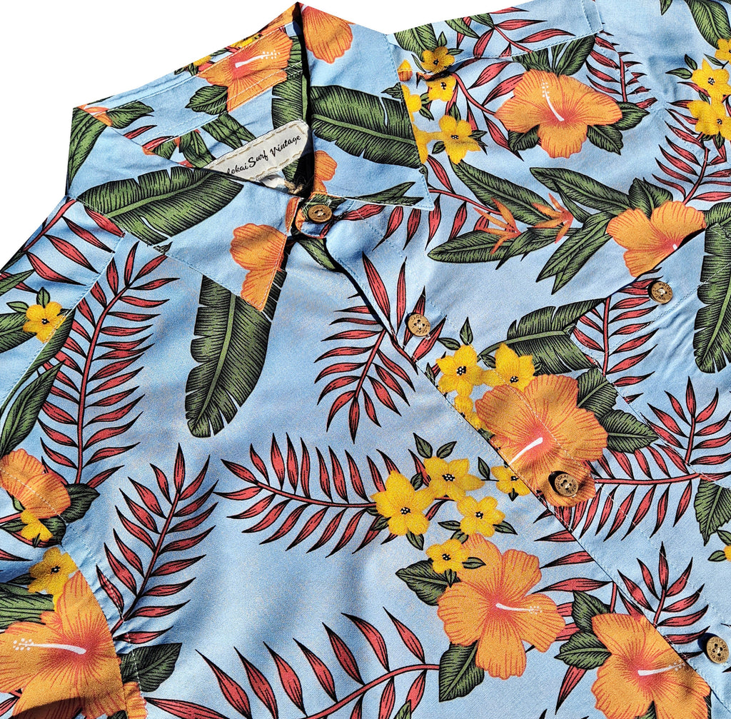 Vintage Light Blue Hibiscus