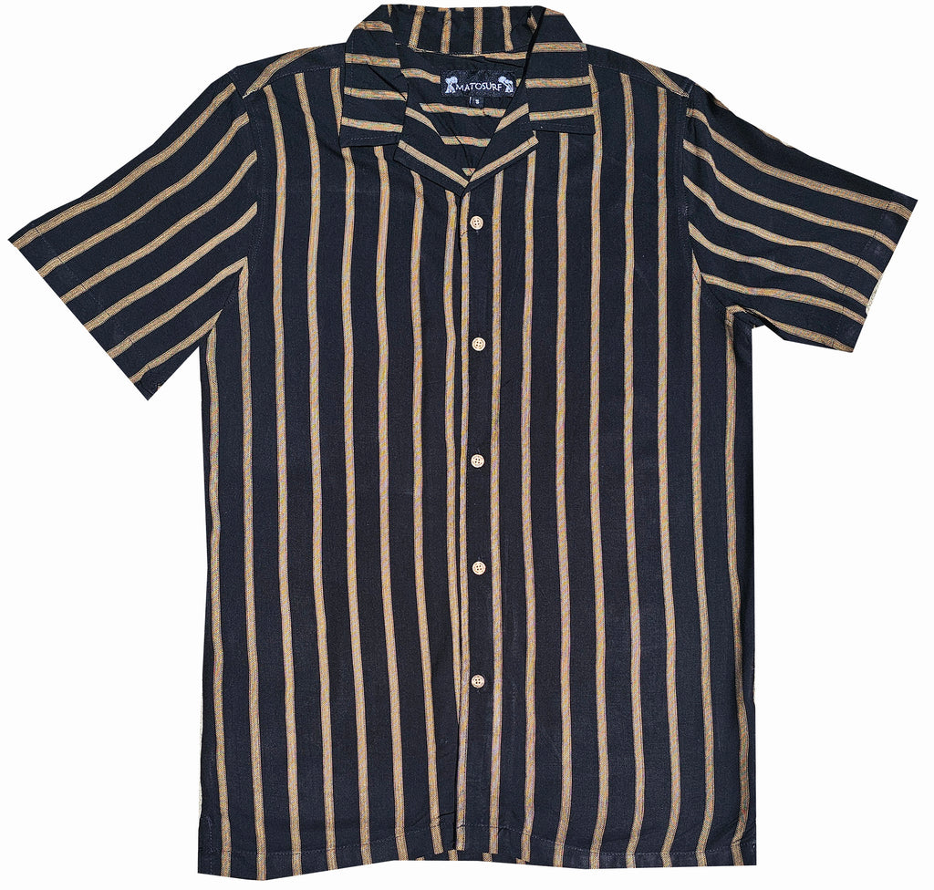 Black and Gold Striped Button Down Shirt