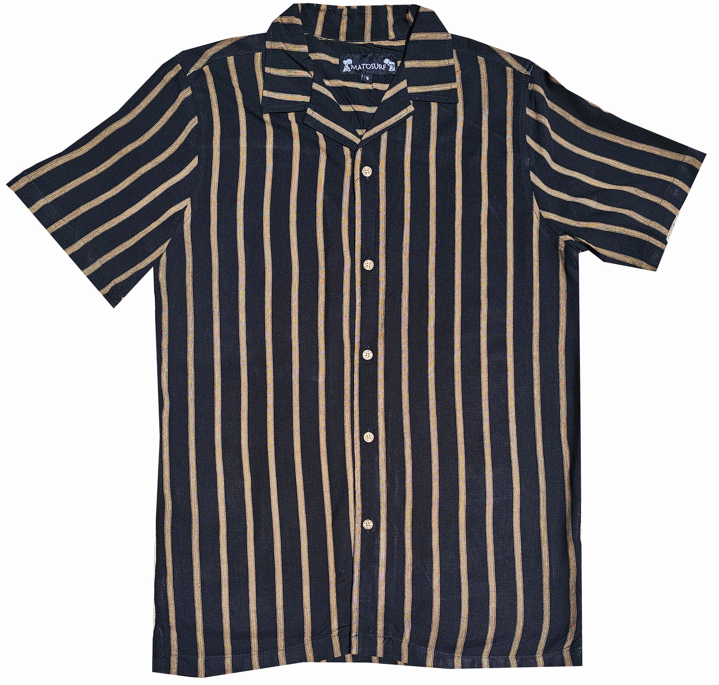 Black and Gold Striped Button Down Shirt