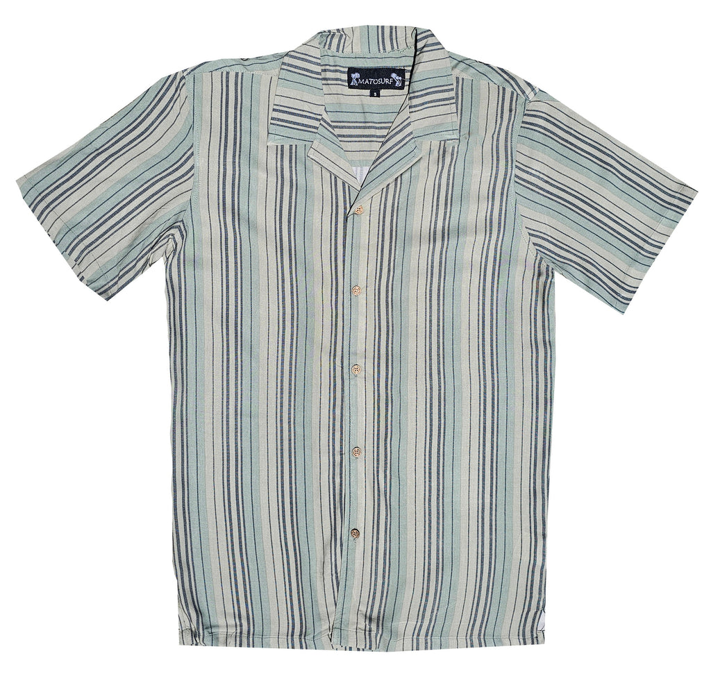 Sage Green Striped Button Down Shirt