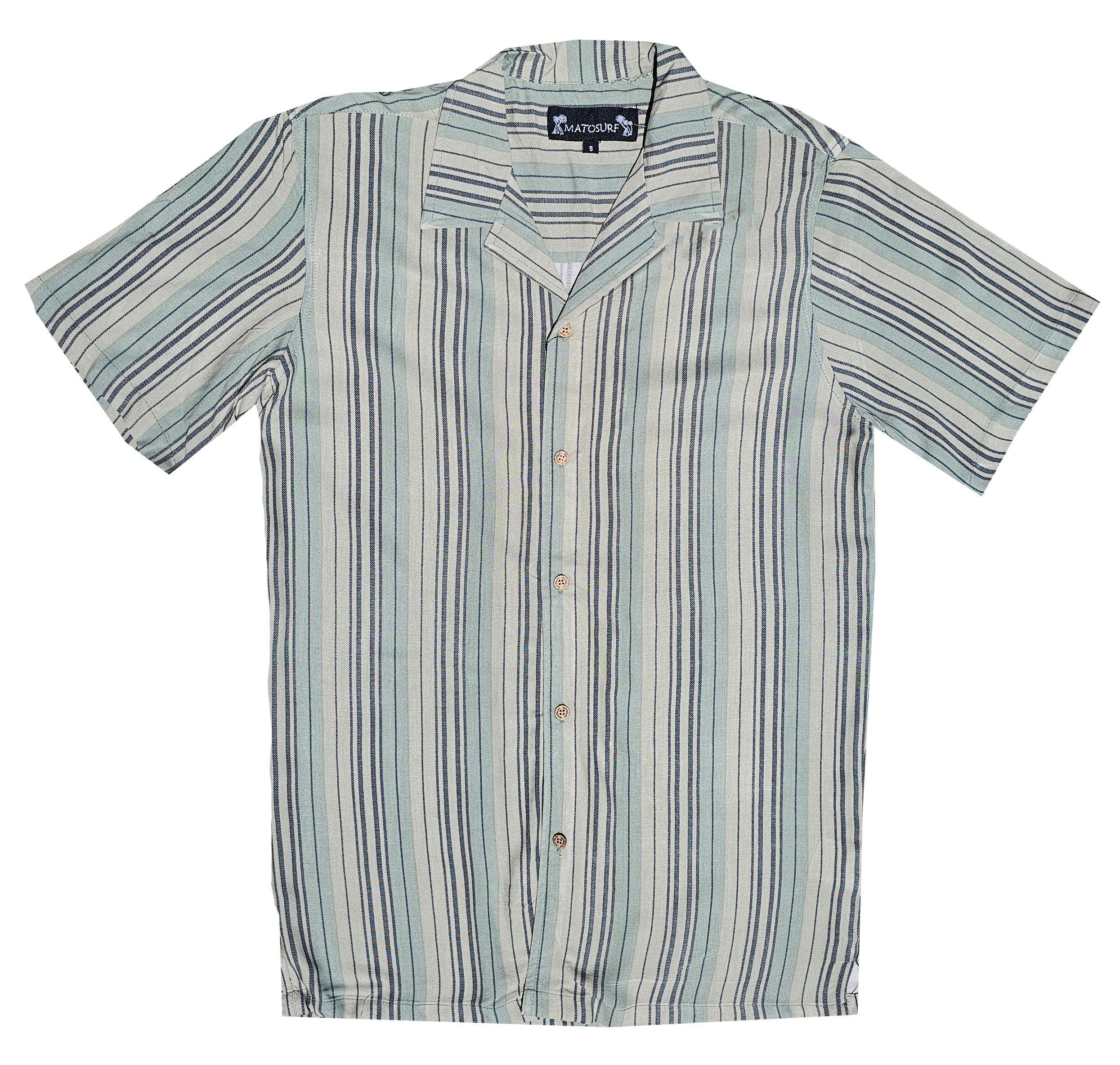 Sage Green Striped Button Down Shirt