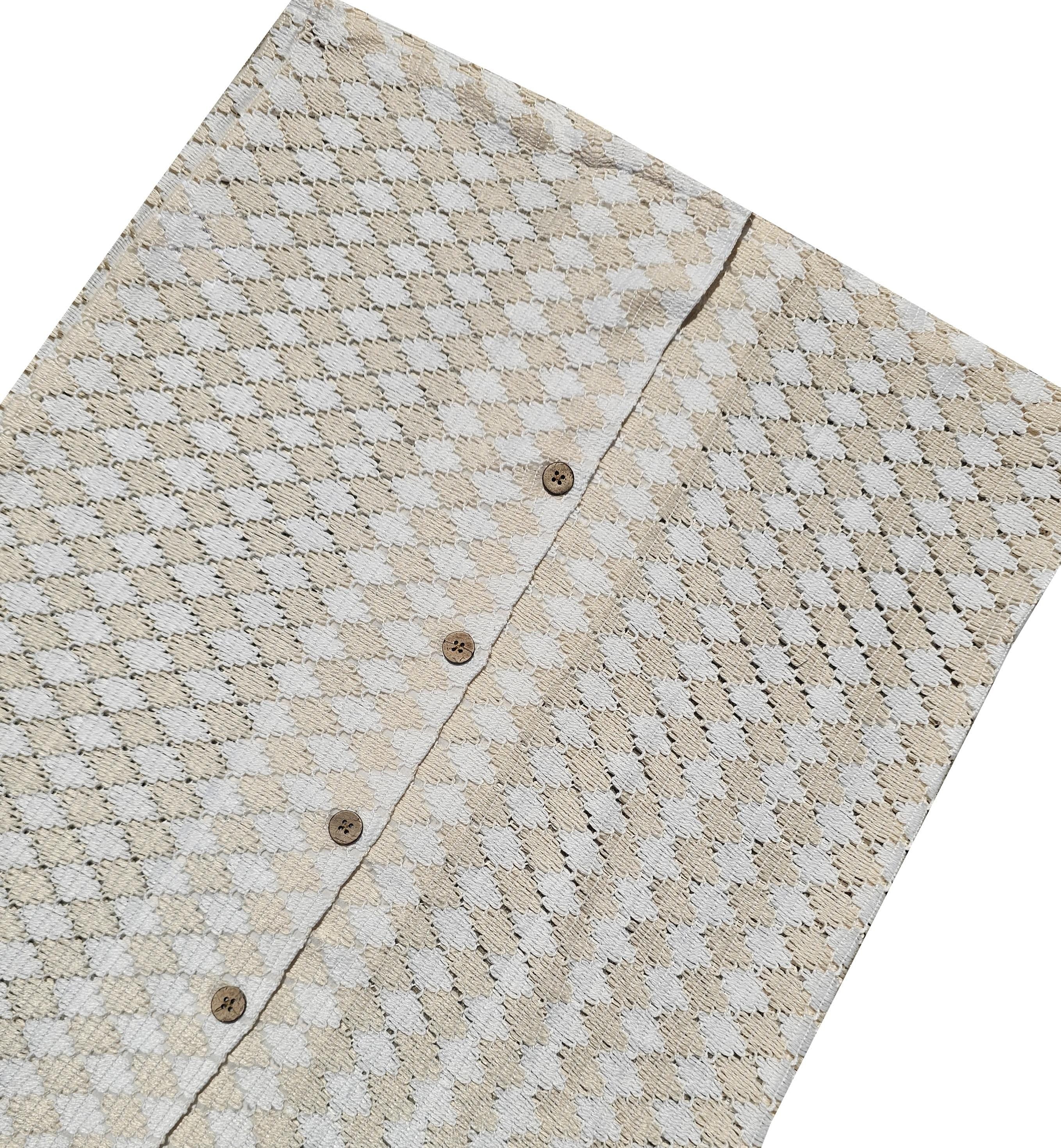 White and Beige Knit Shirt