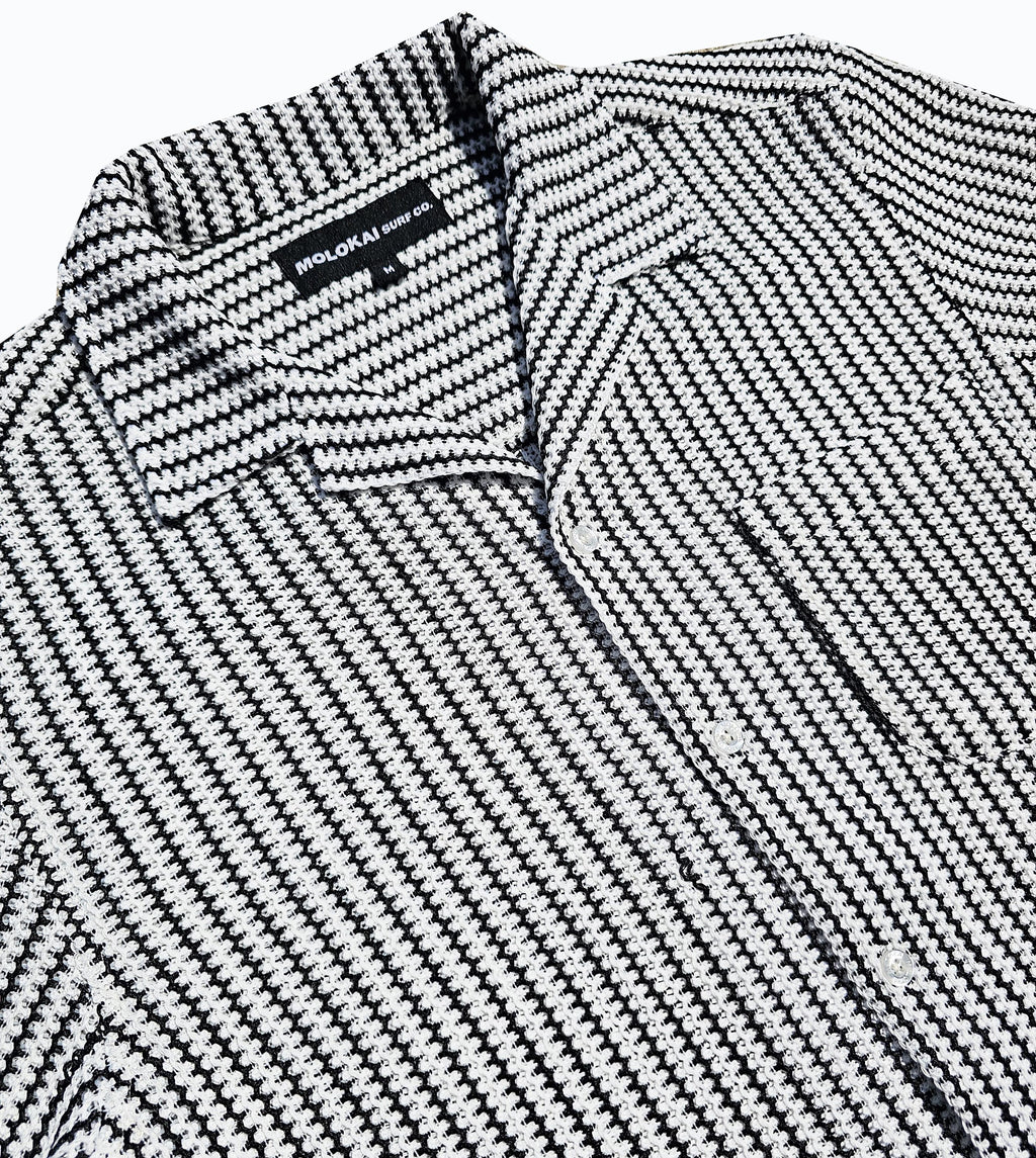 Zig Zag Crochet Button Down Shirt