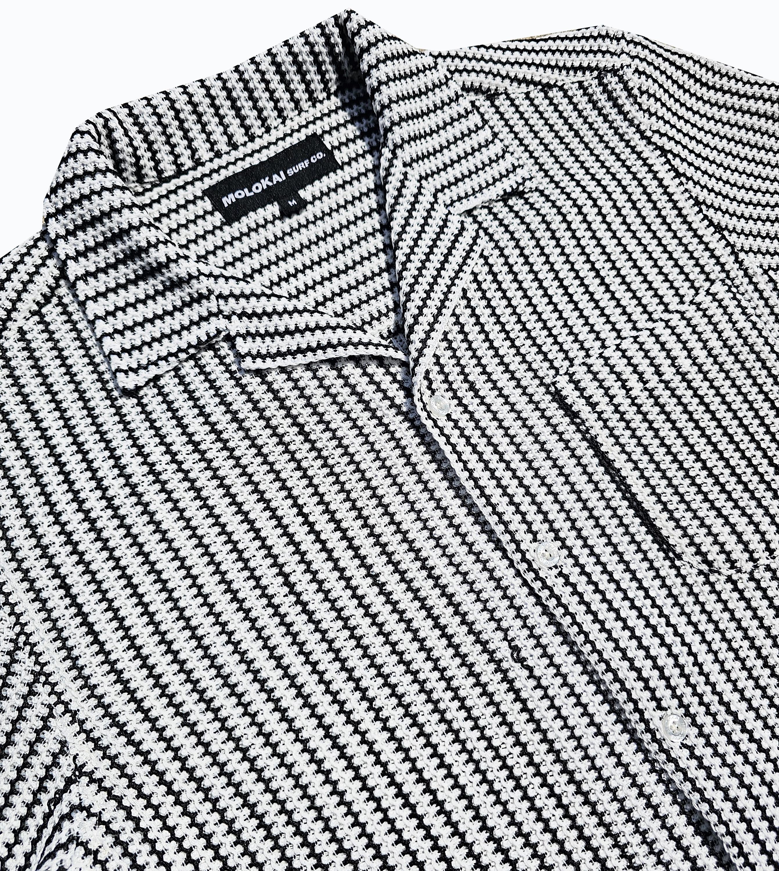 Zig Zag Crochet Button Down Shirt