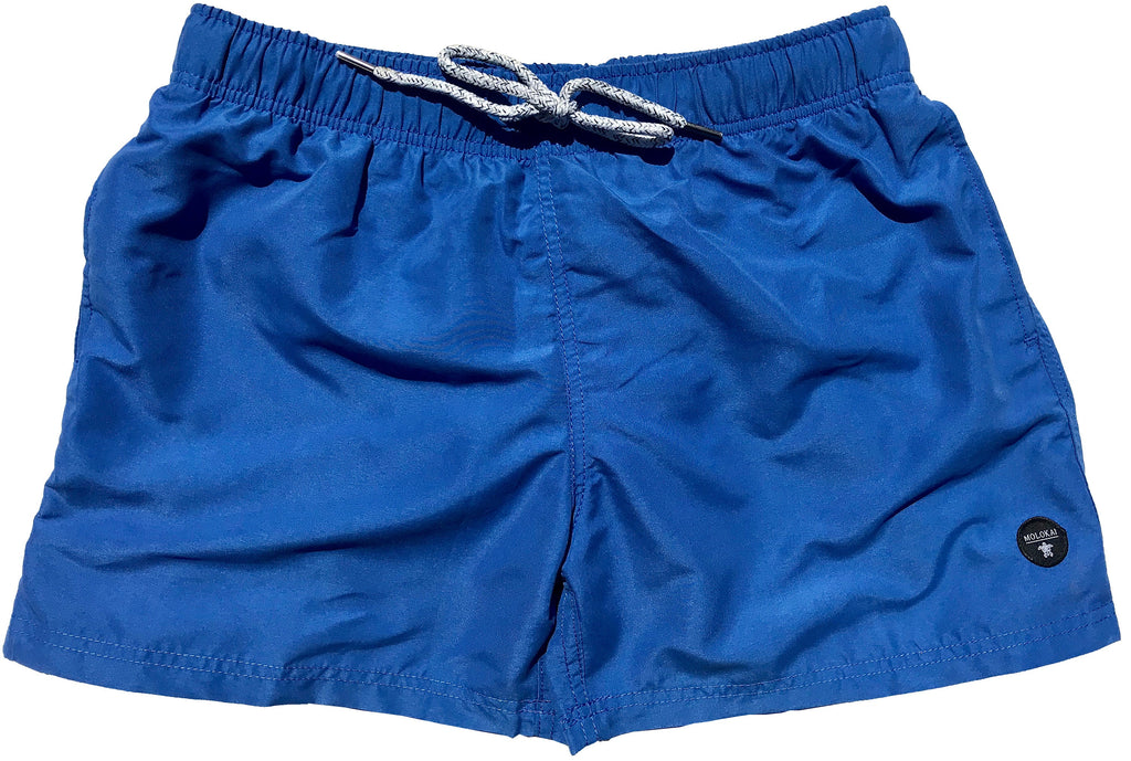 Solid Blue Swim Trunks