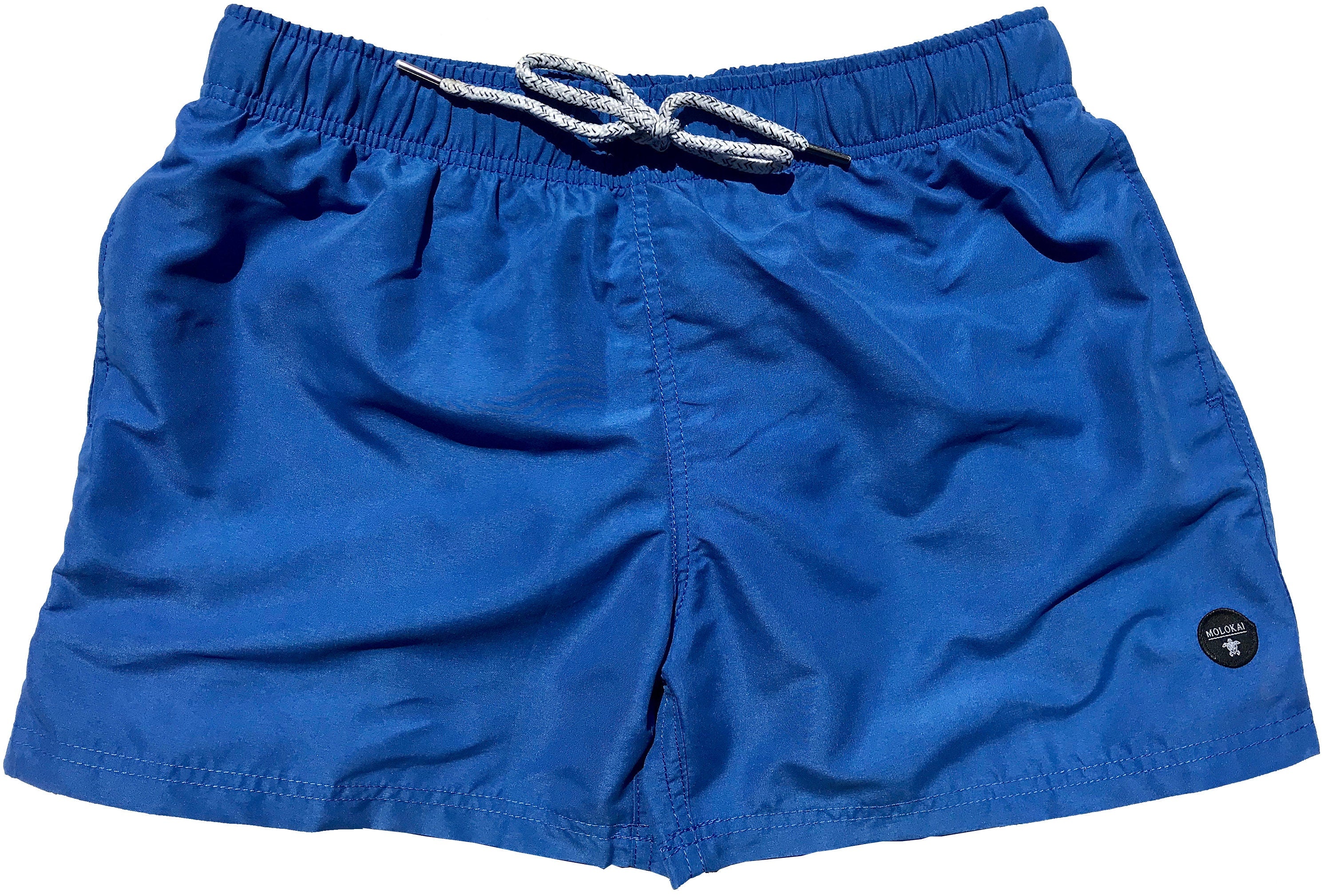 Solid Blue Swim Trunks