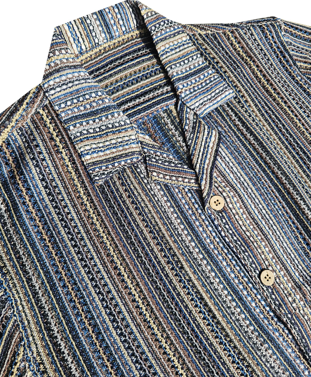 Surf Vibrant Crochet Button Down Shirt