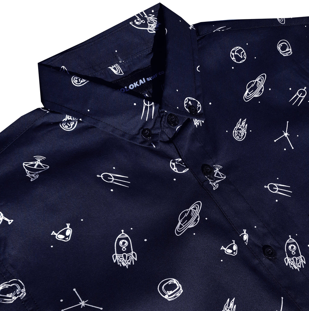 Space Navy Cosmos Button Down Shirt