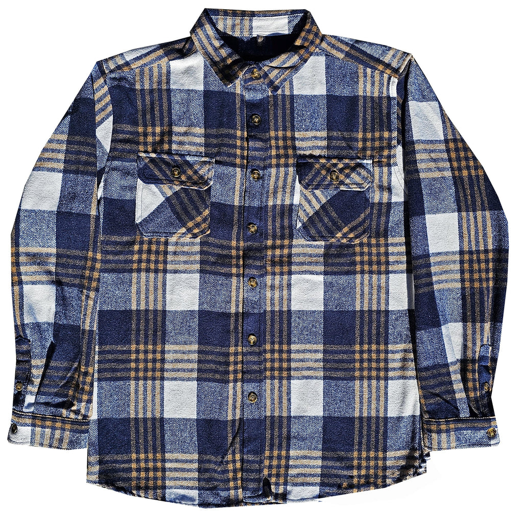 White and Navy Heavy Flannel