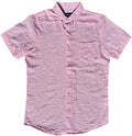 Solid Light Pink Seersucker Button Down Shirt