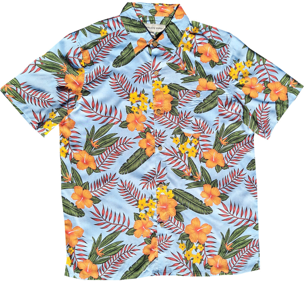 Vintage Light Blue Hibiscus