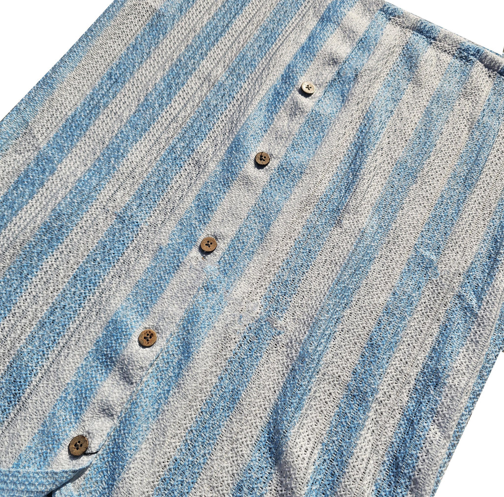 Surf Light Blue Crochet Button Down Shirt