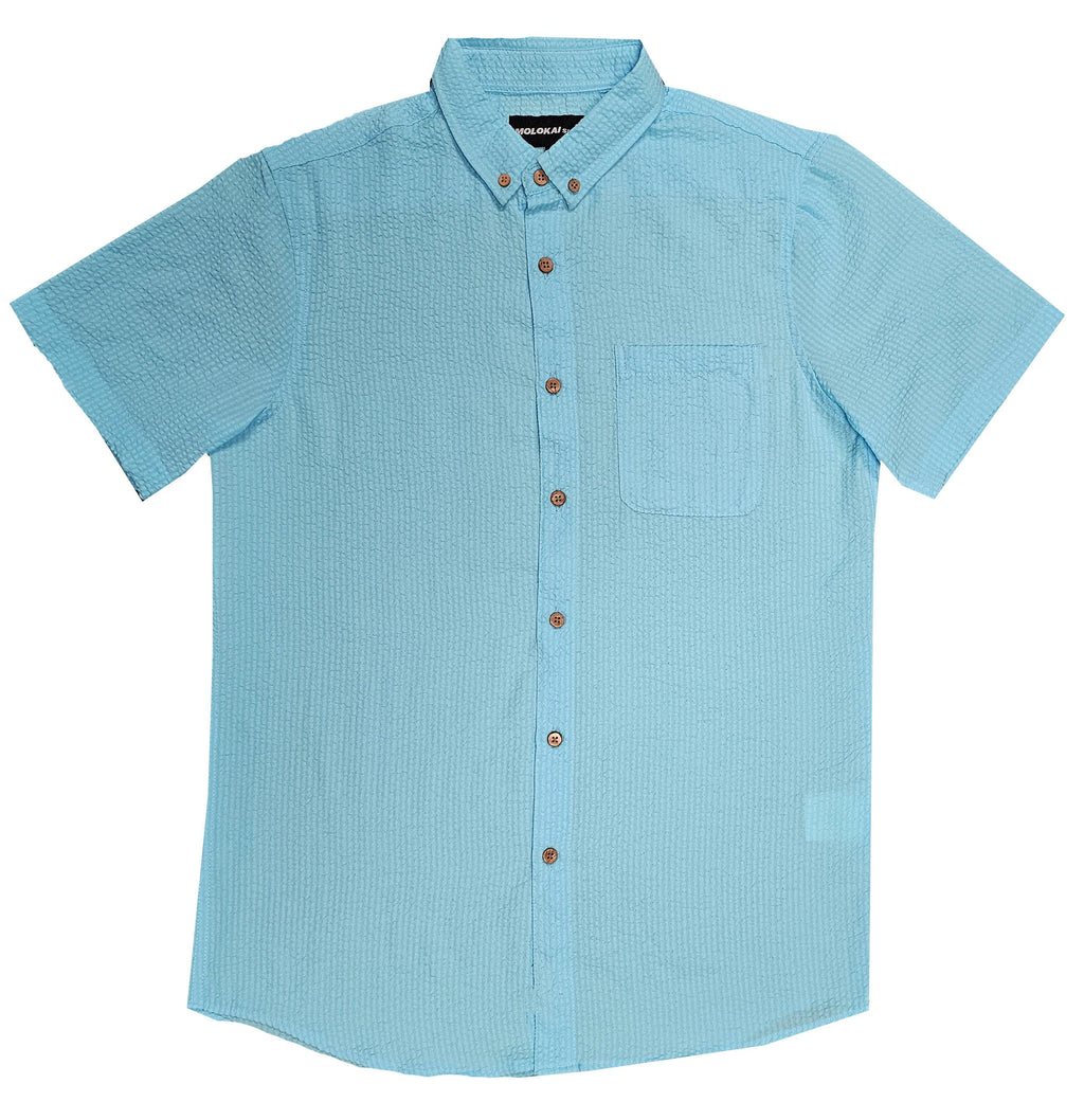Solid Mint Seersucker Button Down Shirt
