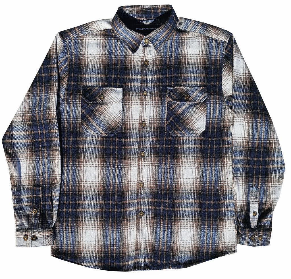 Navy and Brown Heavy Flannel