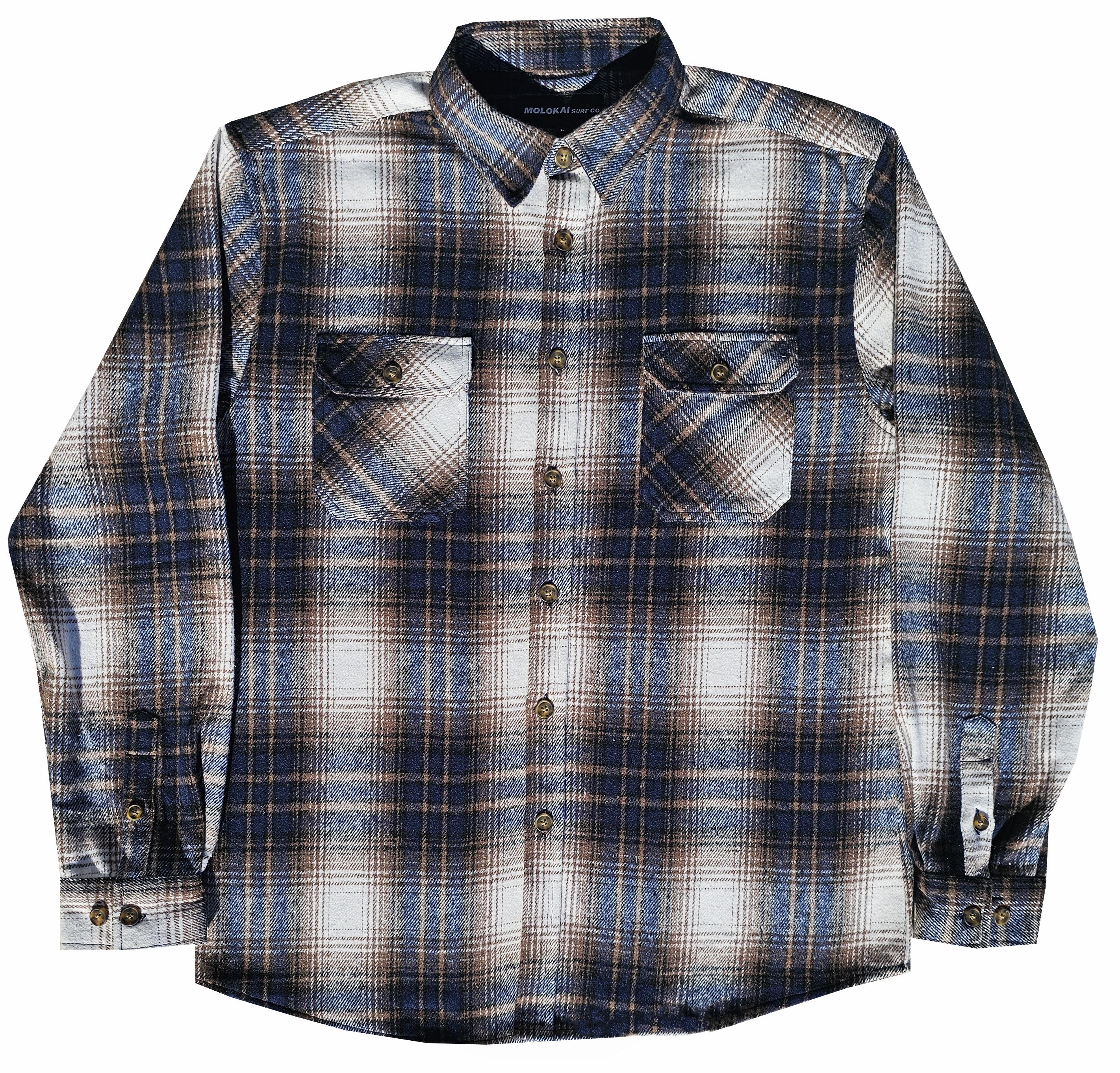 Navy and Brown Heavy Flannel