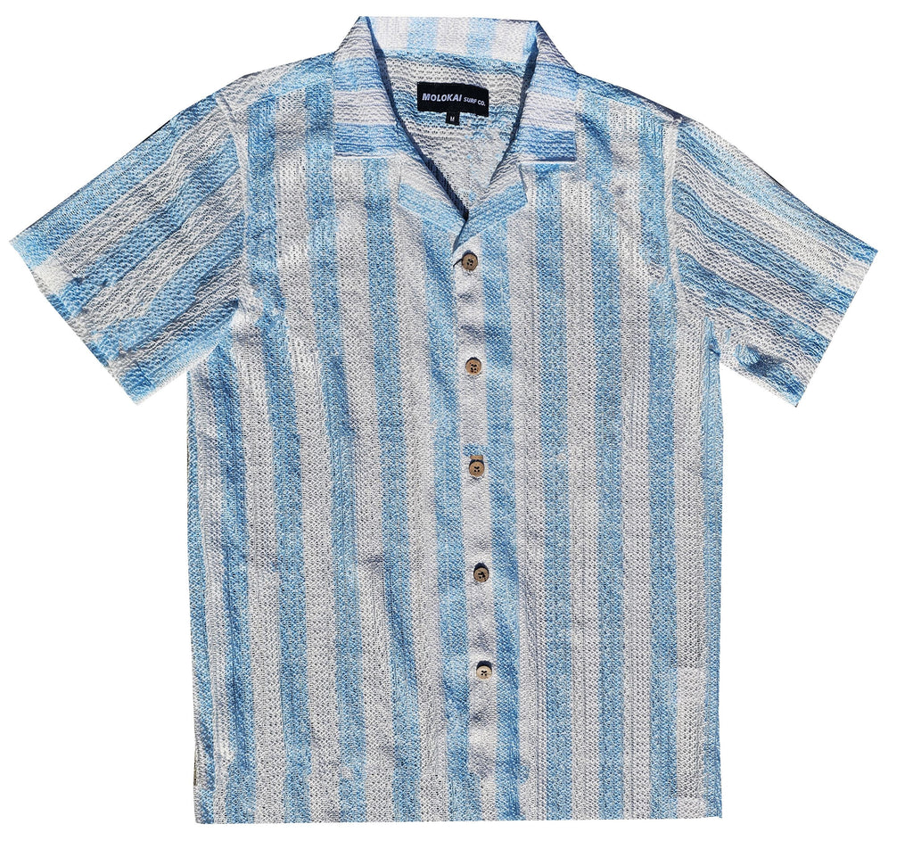 Surf Light Blue Crochet Button Down Shirt
