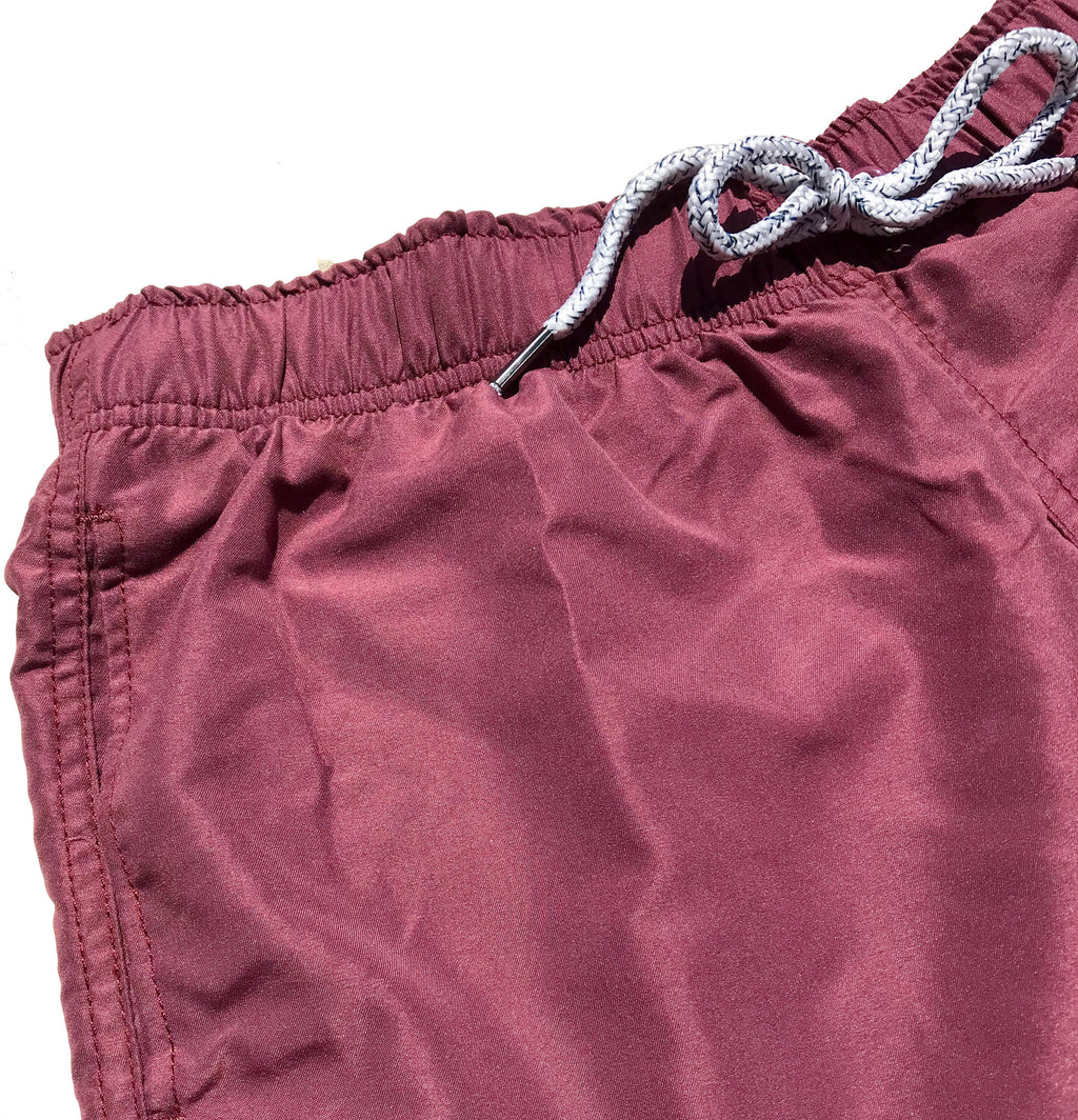 Molokai Solid Burgundy Boys Swim Trunks