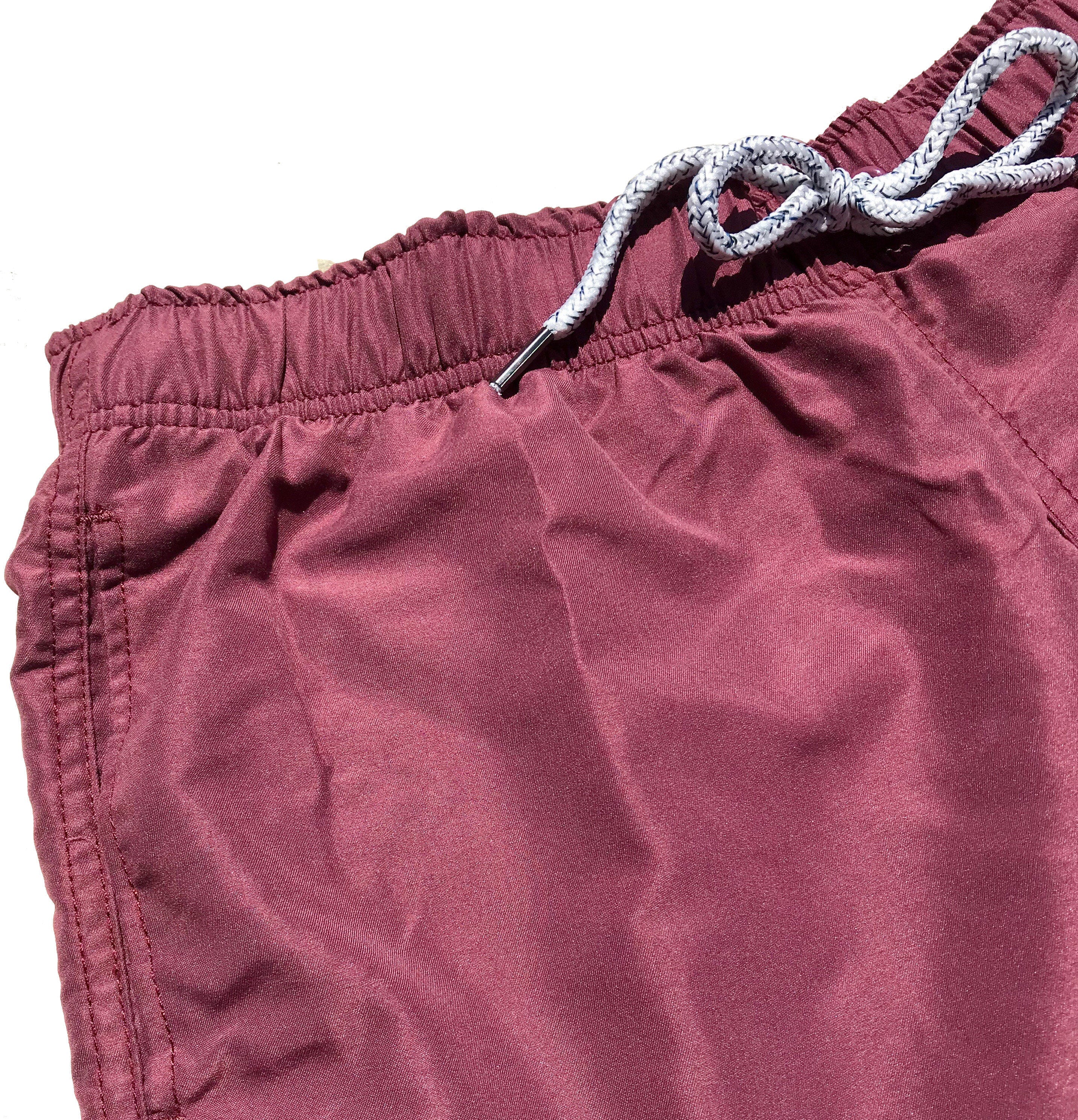 Molokai Solid Burgundy Boys Swim Trunks