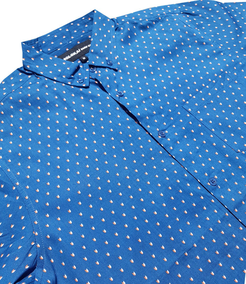 Blue Chevron Button Down Shirt