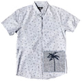 Palm Tree Grey Button Down Boys Shirt