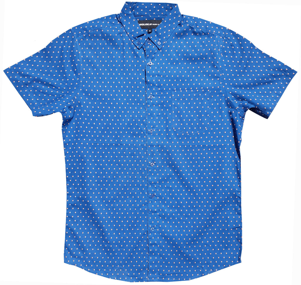 Blue Chevron Button Down Shirt