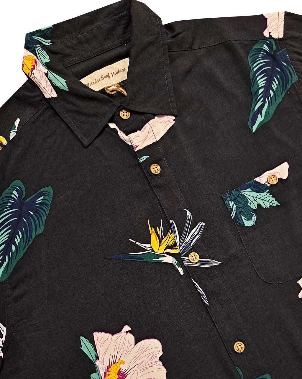 Vintage Charcoal Floral Bird of Paradise