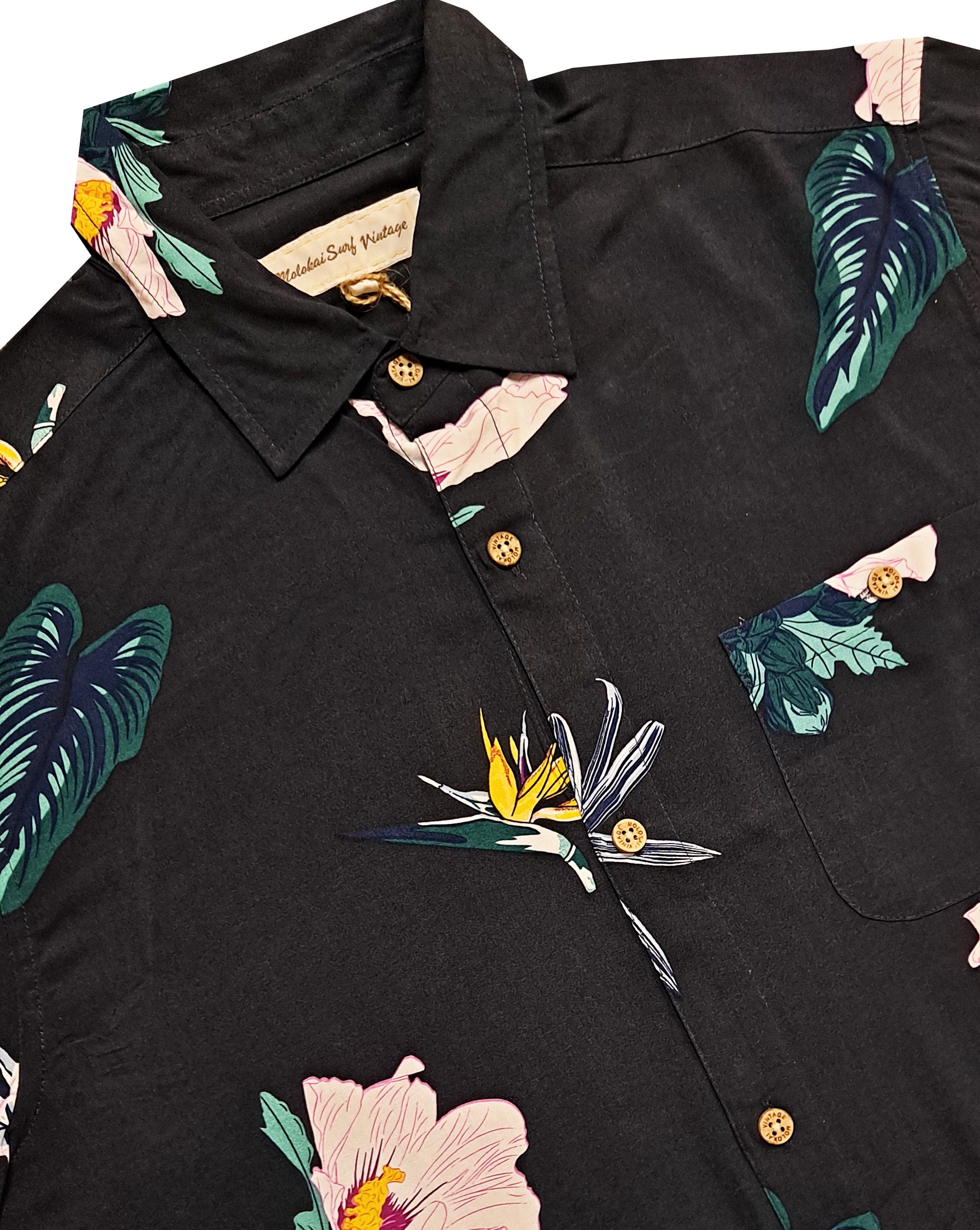 Vintage Charcoal Floral Bird of Paradise