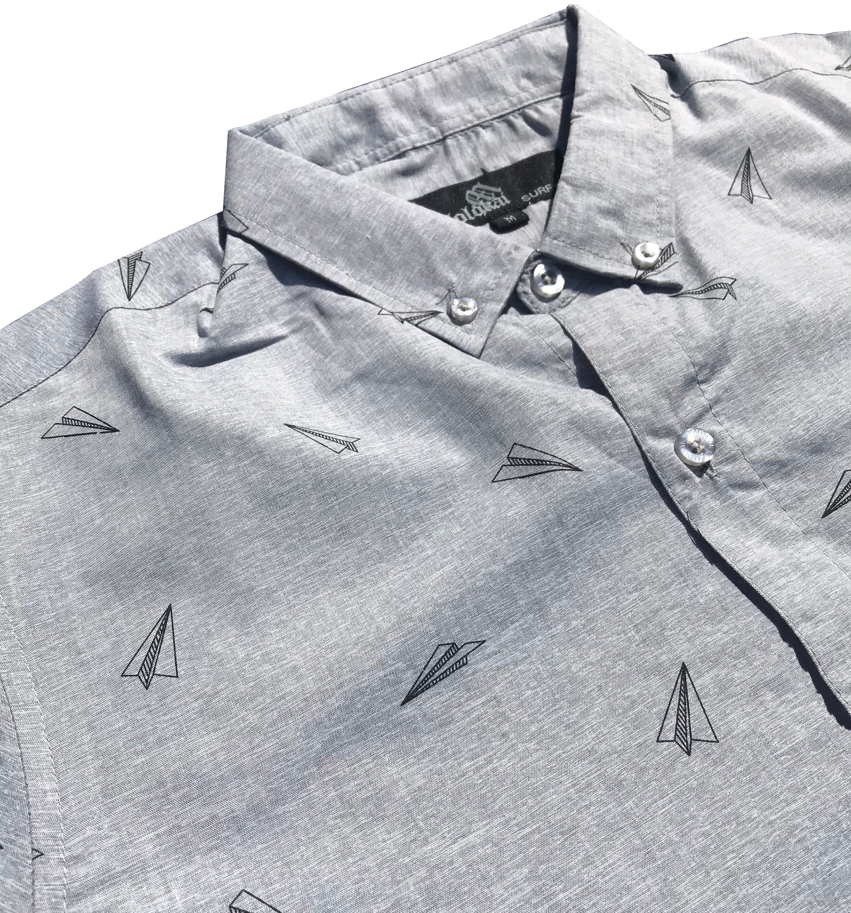 Boys Paper Airplanes Button Down Shirt