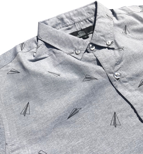 Boys Paper Airplanes Button Down Shirt