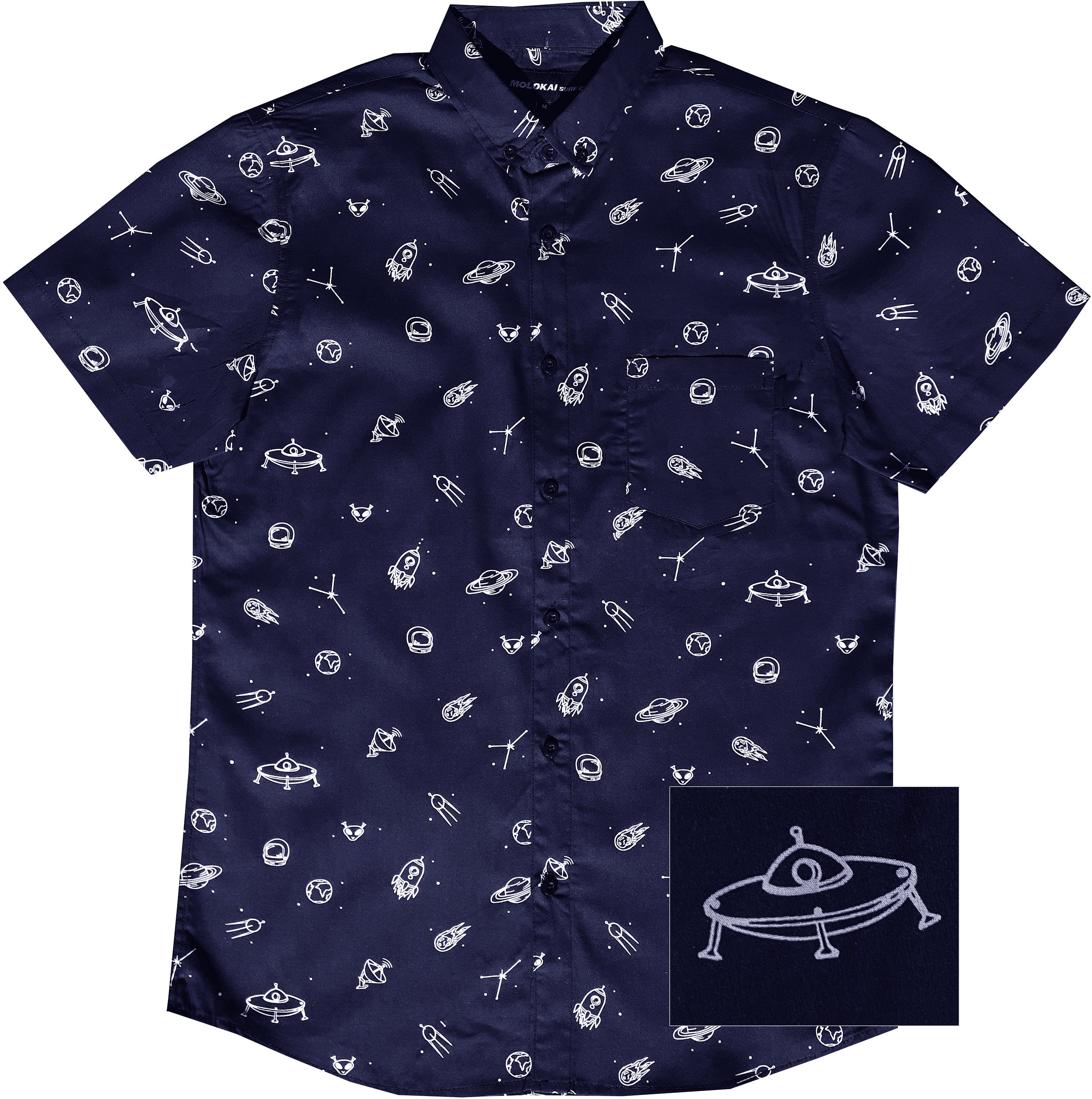 Space Navy Cosmos Button Down Shirt