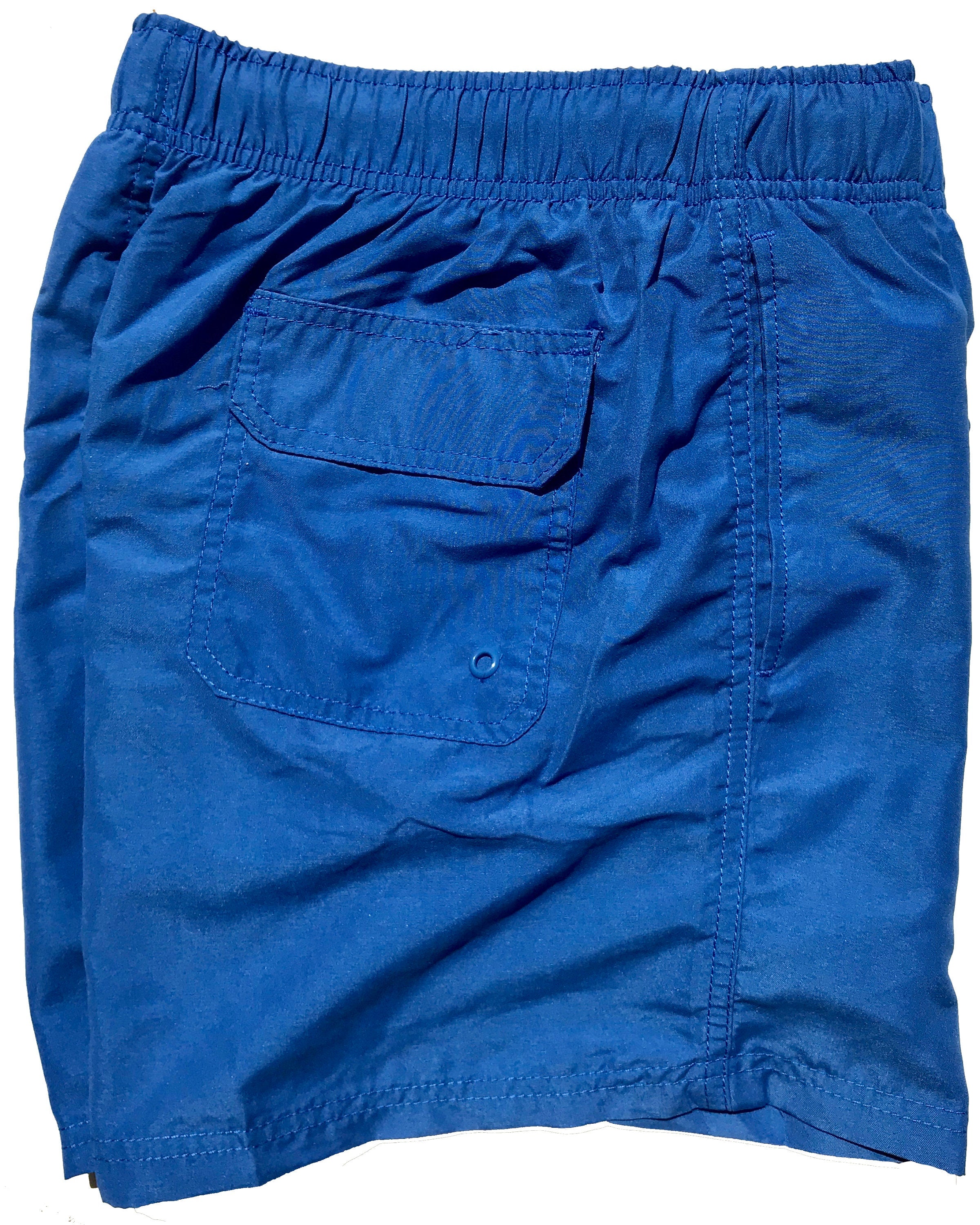Solid Blue Swim Trunks