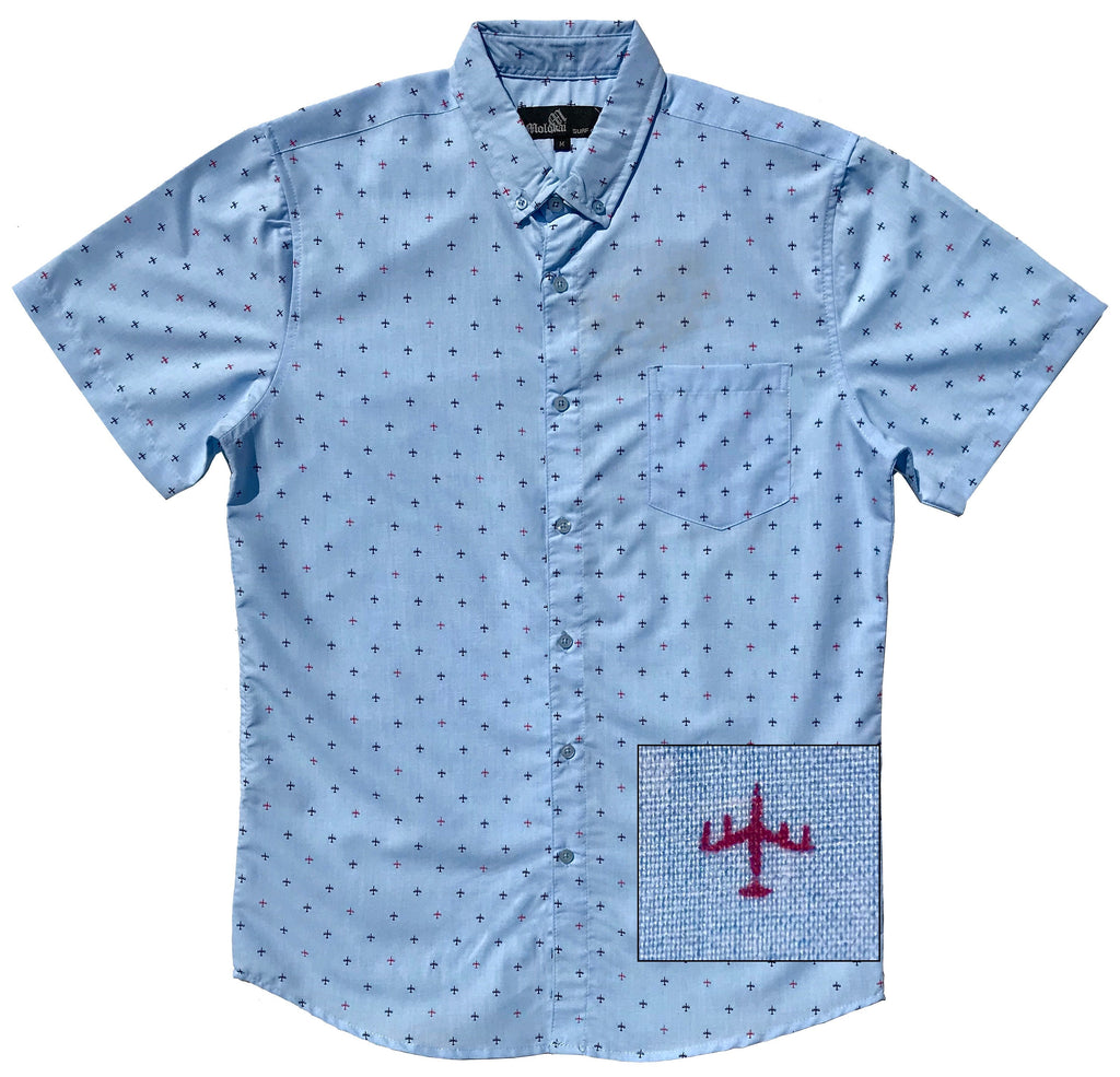 Mini Airplanes Blue Button Down Shirt
