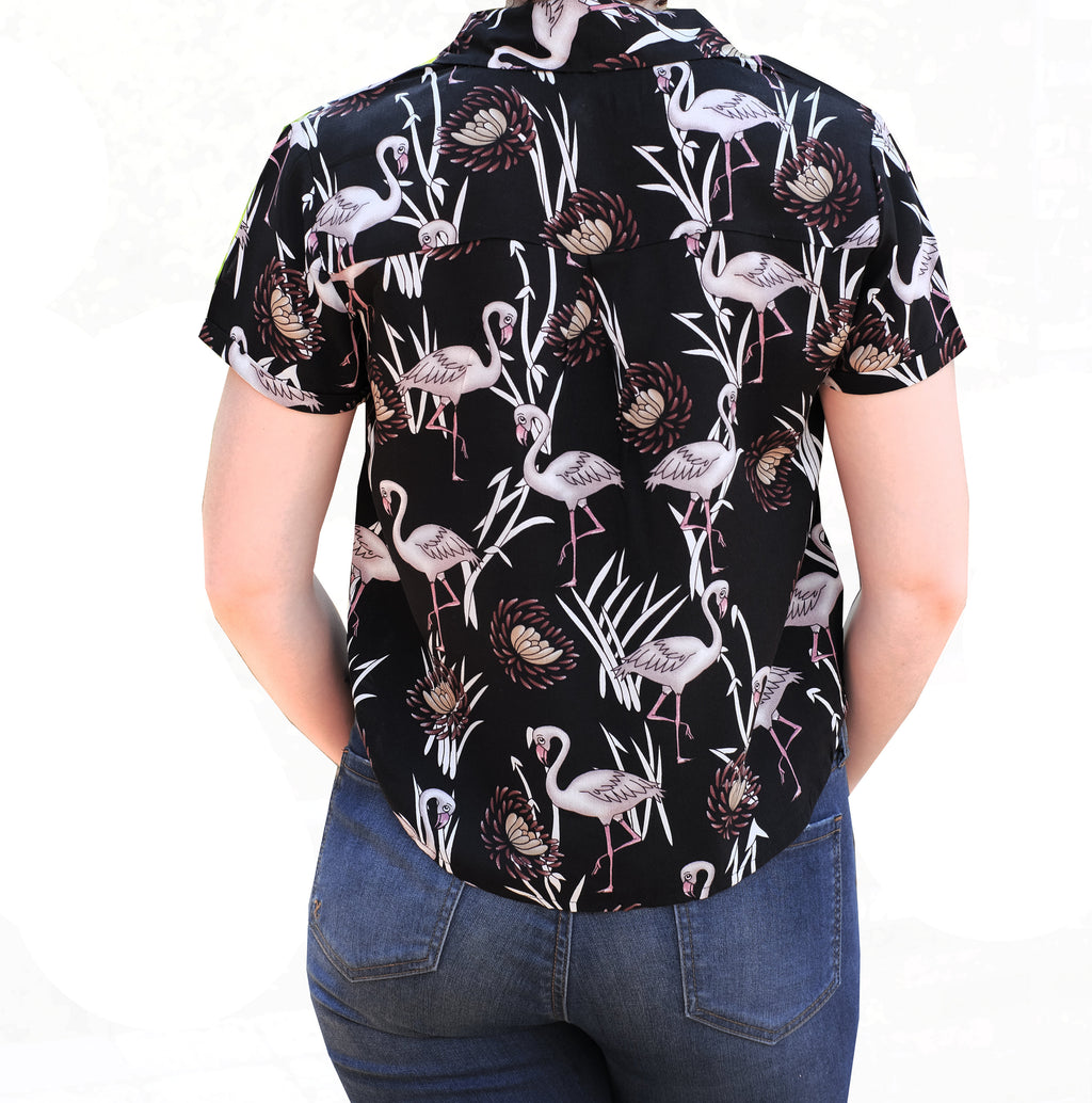 Women's Black Flamingo Shirt