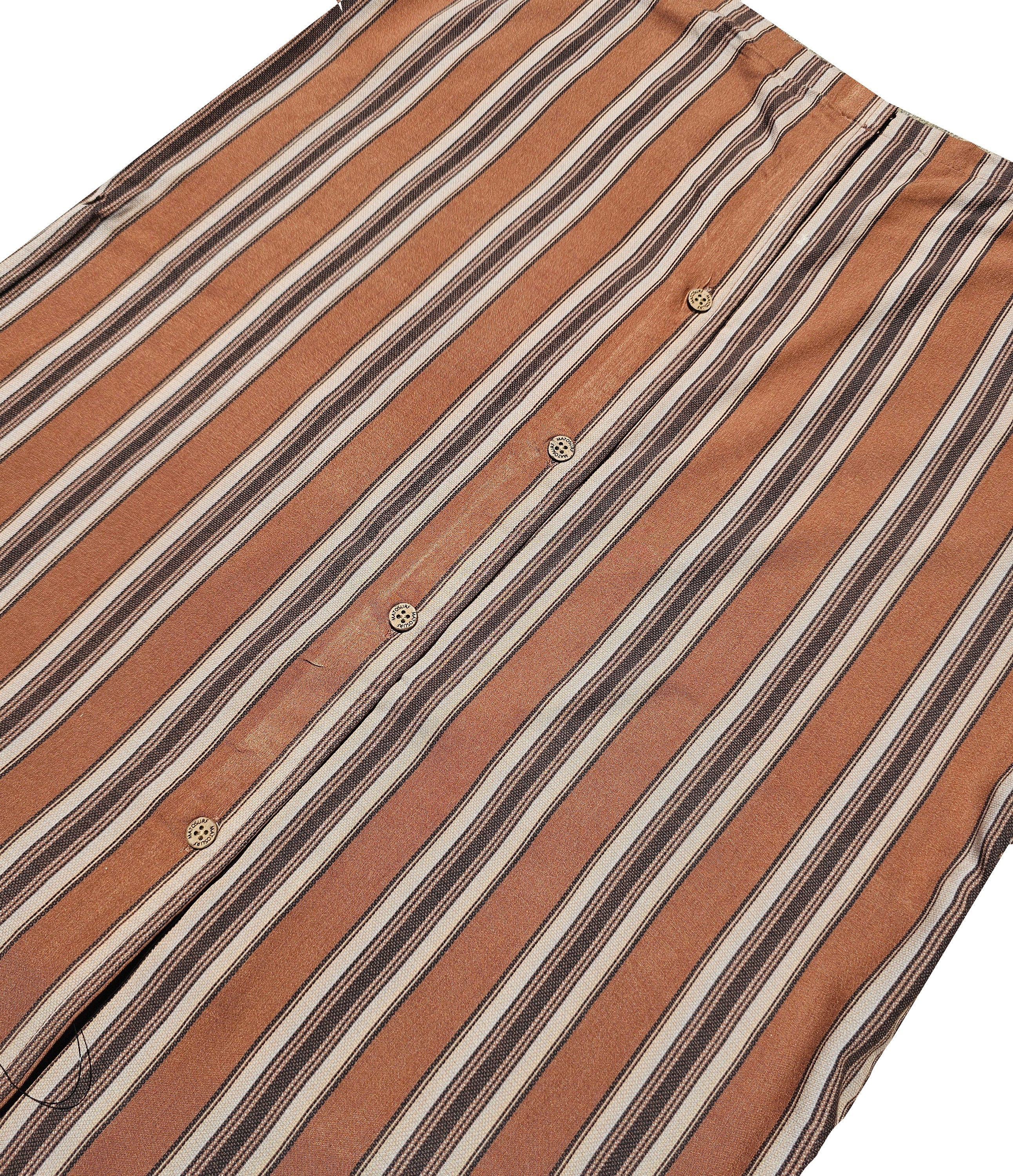 Rust Orange Striped Button Down Shirt
