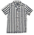 Black Stripe Crochet Button Down Shirt