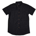 Solid Black Seersucker Button Down Shirt