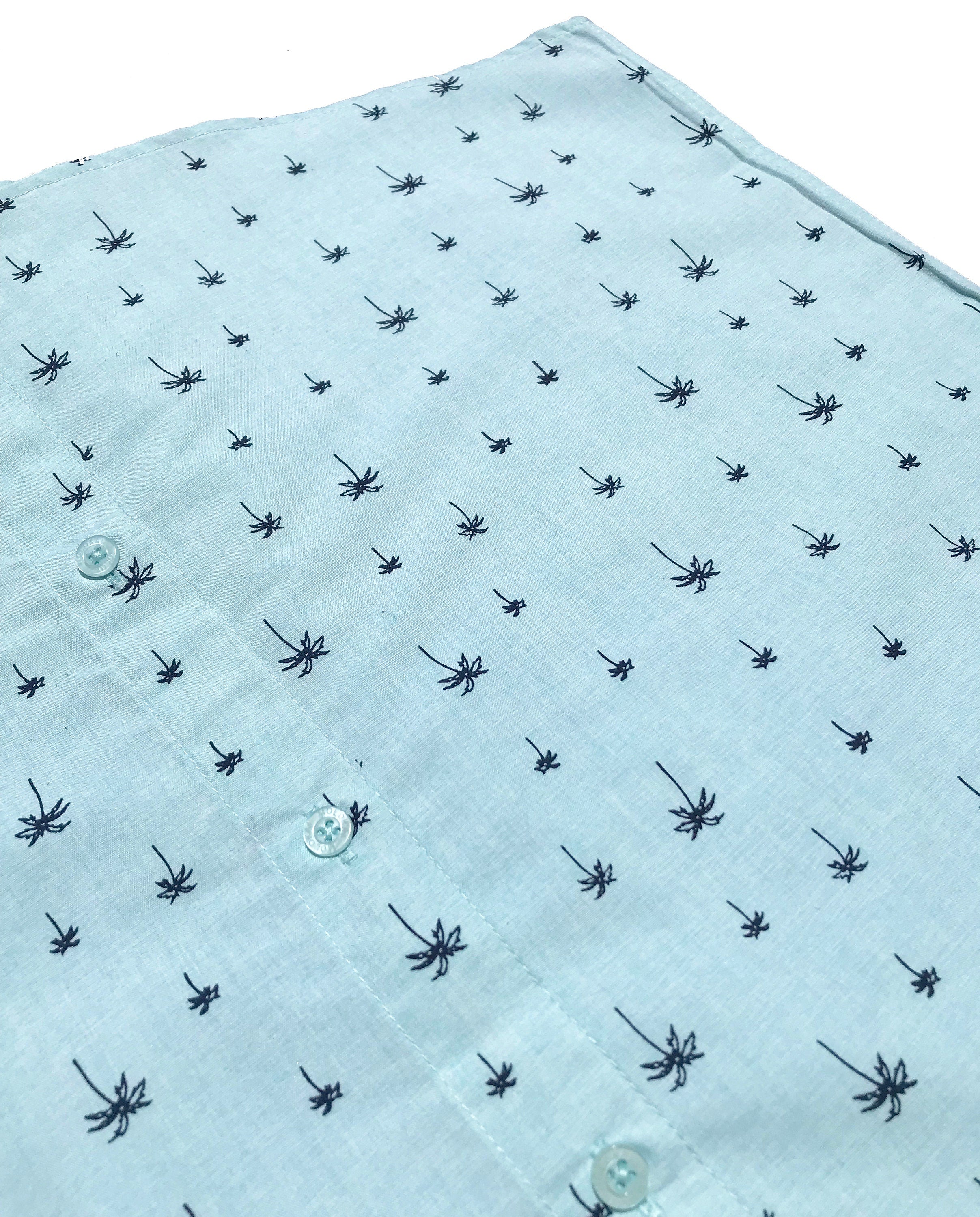 Mint Palm Tree Button Down Shirt