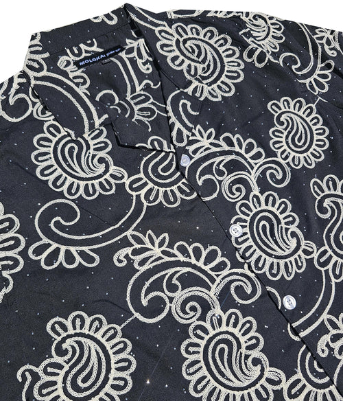Black Floral Rhinestone Shirt