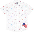 America July 4th Patriot Button Down Boys Shirt