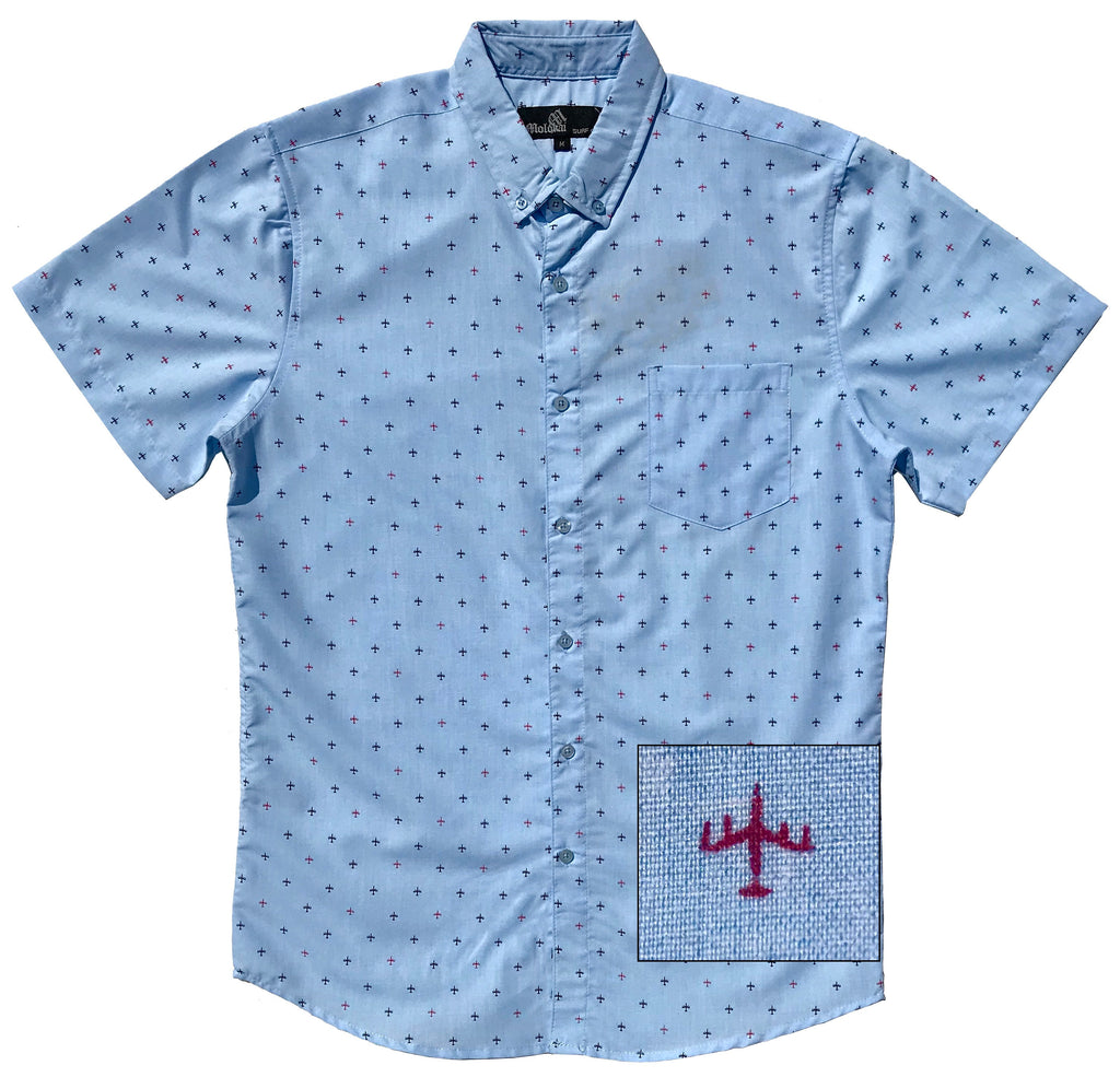 Mini Airplanes Blue Button Down Boys Shirt