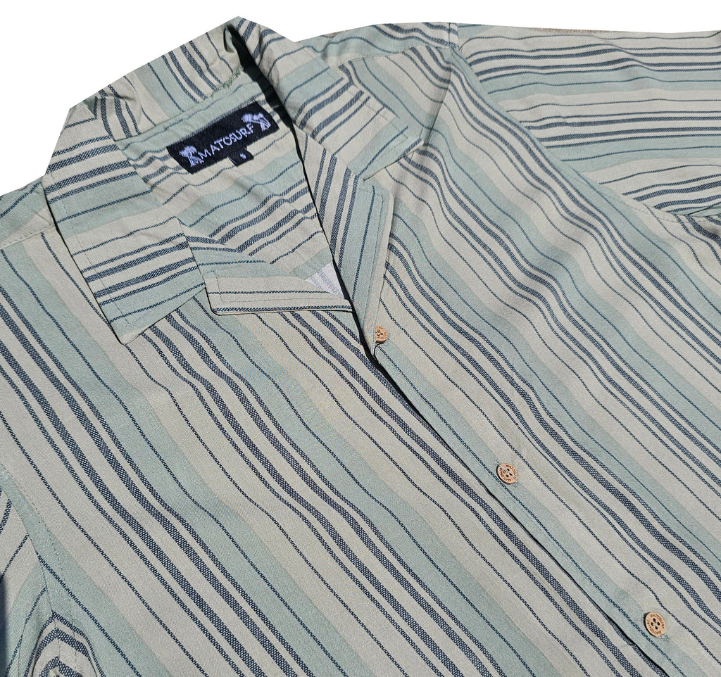 Sage Green Striped Button Down Shirt