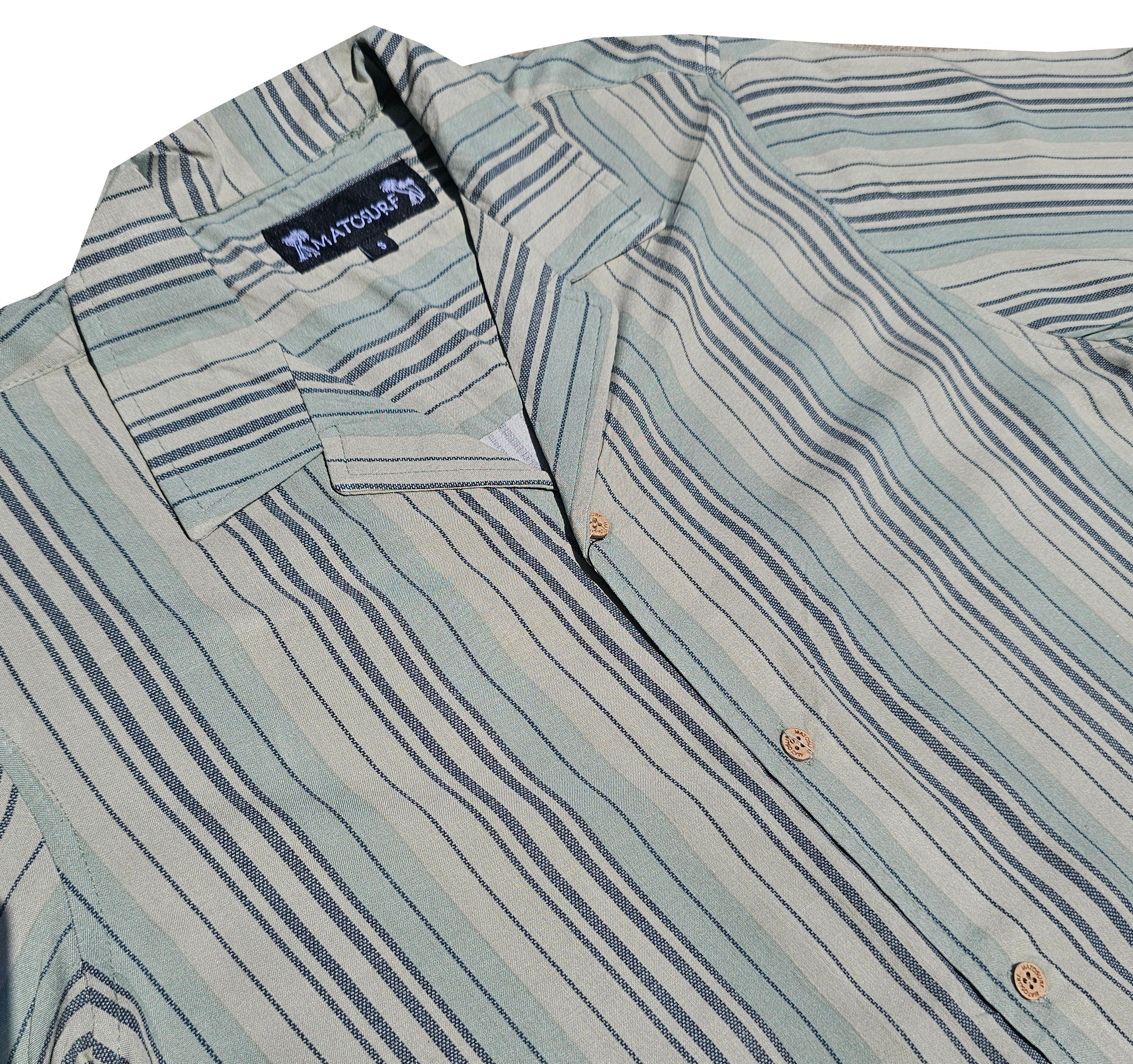 Sage Green Striped Button Down Shirt