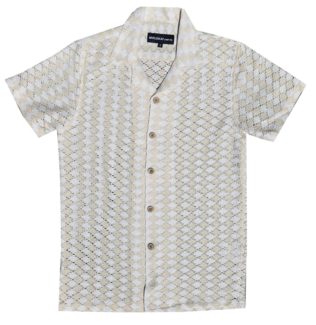 White and Beige Knit Shirt