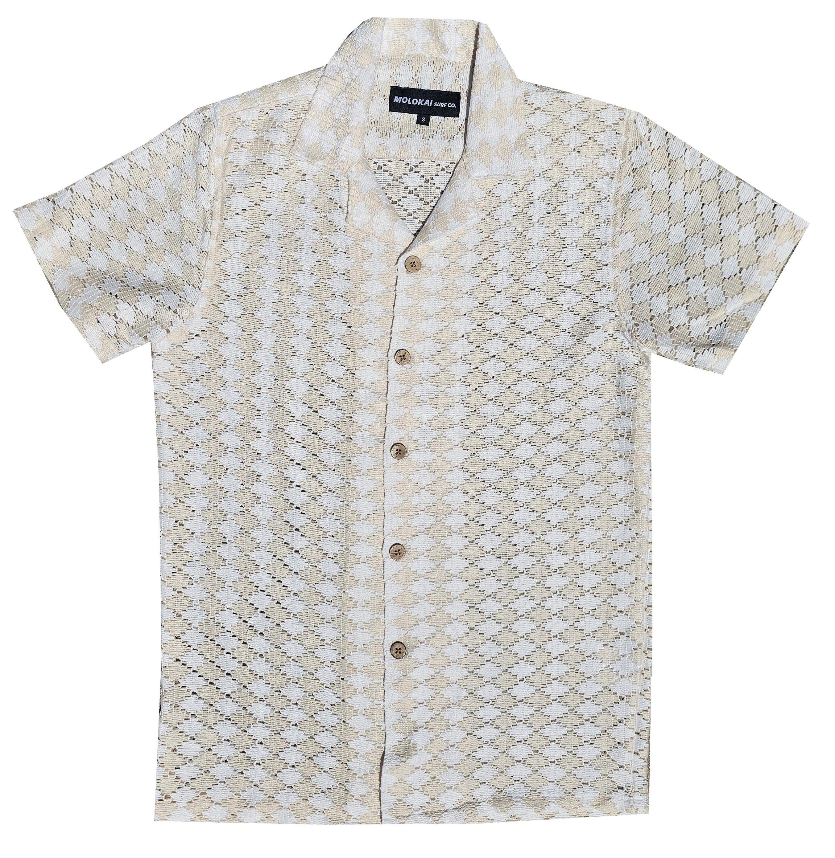 White and Beige Knit Shirt